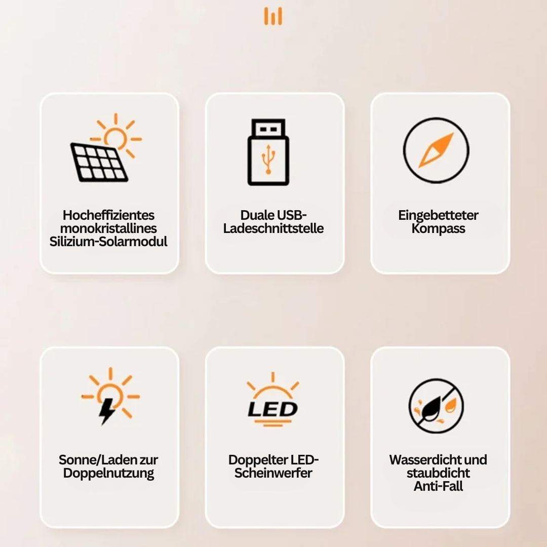 Kraftbank med Lommelykt og Solcellepanel for Utendørsbruk 8