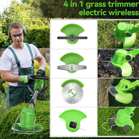 Kraftig Elektrisk Gresstrimmer for Hjemmet med Justerbart Skaft og Diverse Kniver 2