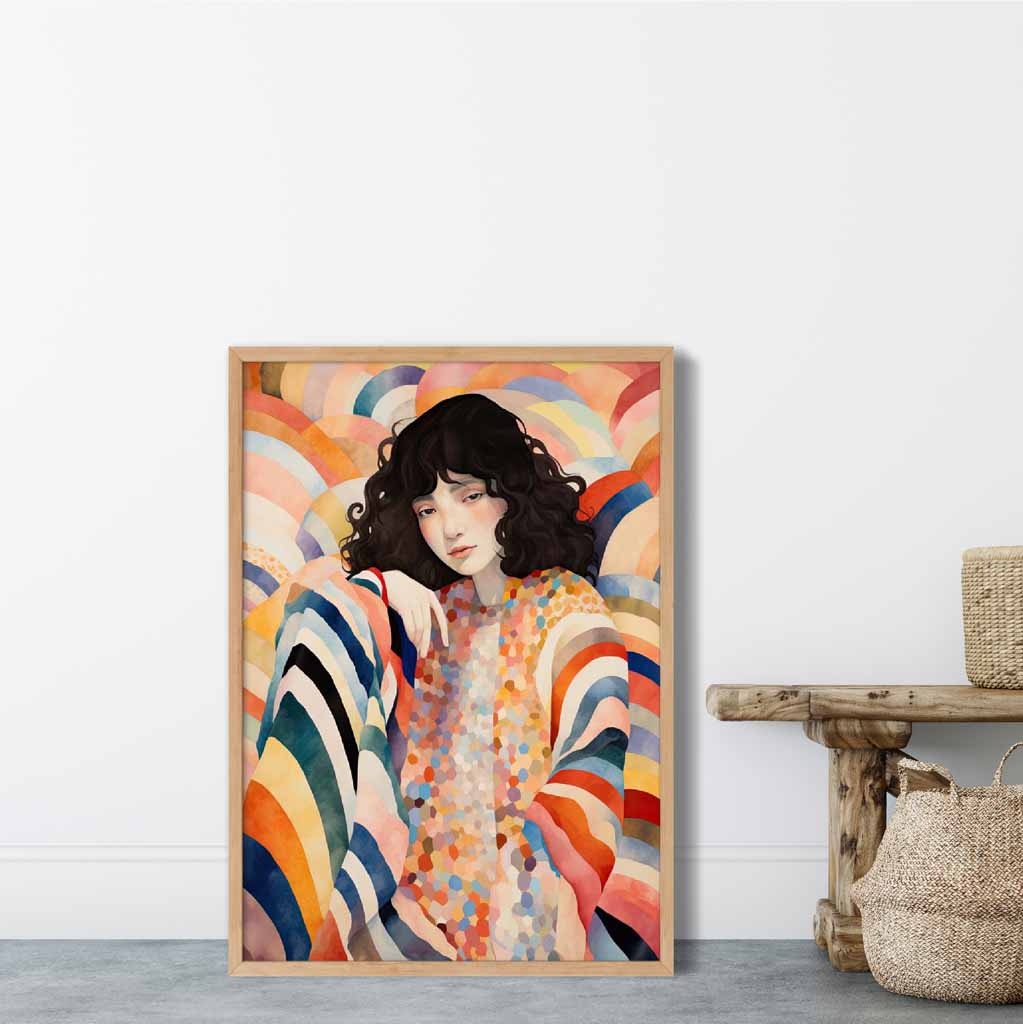 Kunstnerisk Dametrykk Fargerikt Abstrakt Design 5