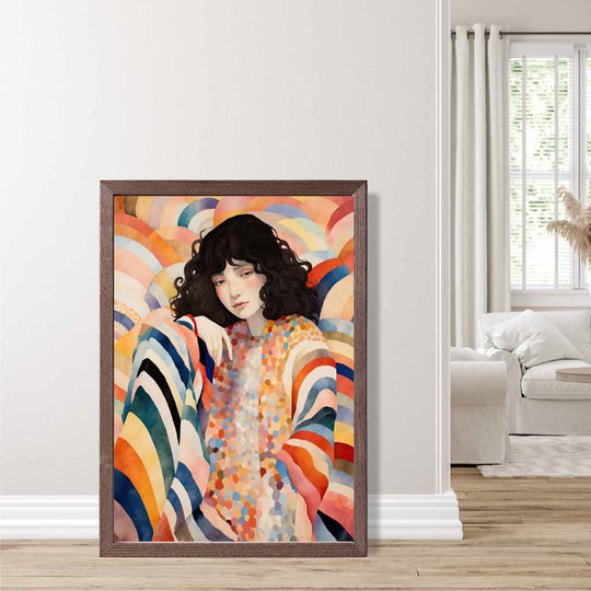 Kunstnerisk Dametrykk Fargerikt Abstrakt Design 7