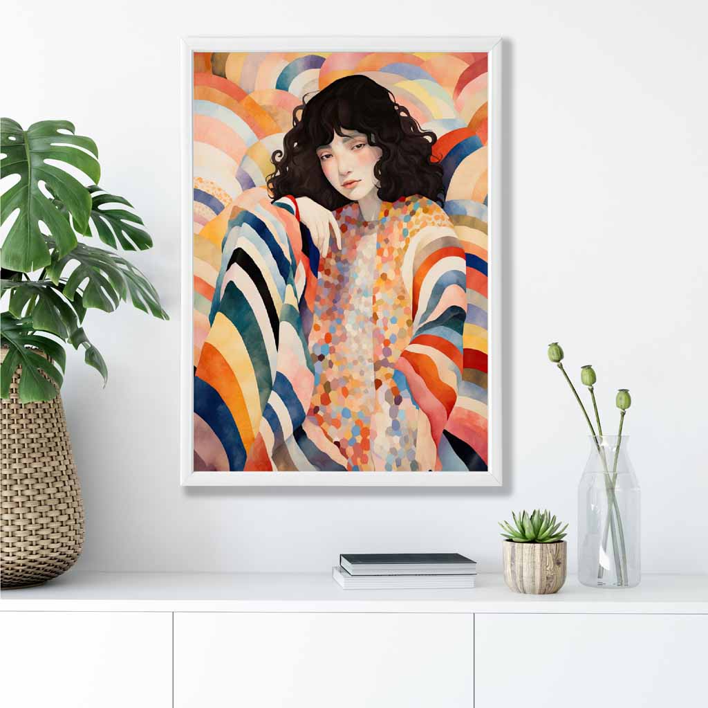 Kunstnerisk Dametrykk Fargerikt Abstrakt Design 8