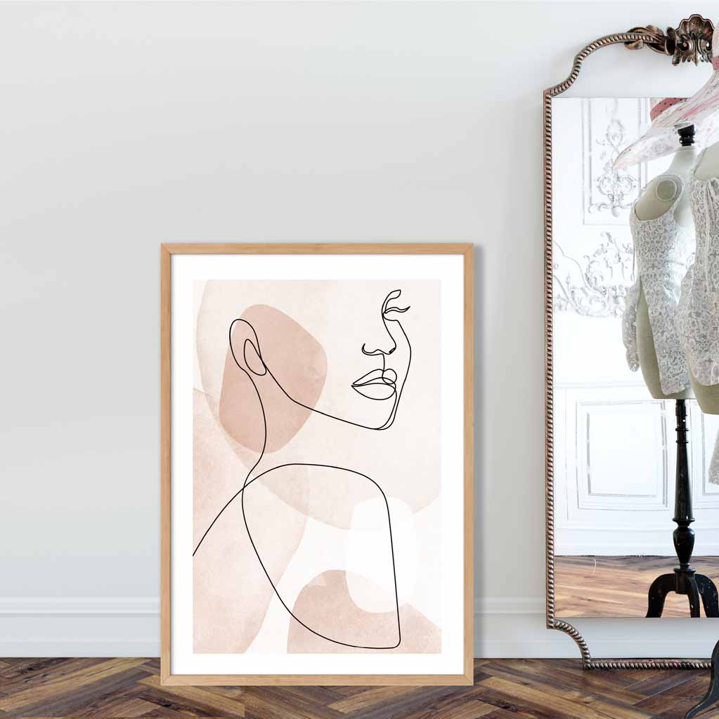 Kunstplakat Abstrakt Kvinneansikt Moderne Design 1