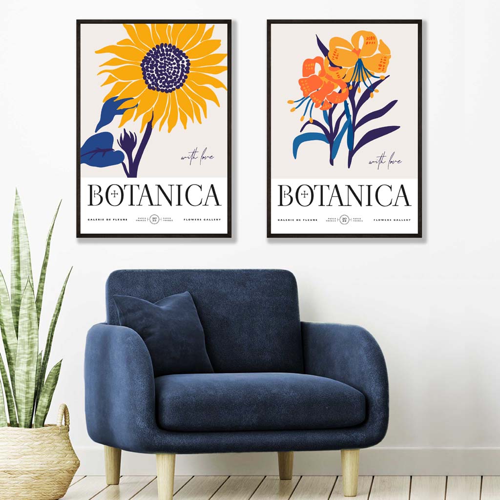 Kunsttrykk Sett med 2 Blomsterdesign 1