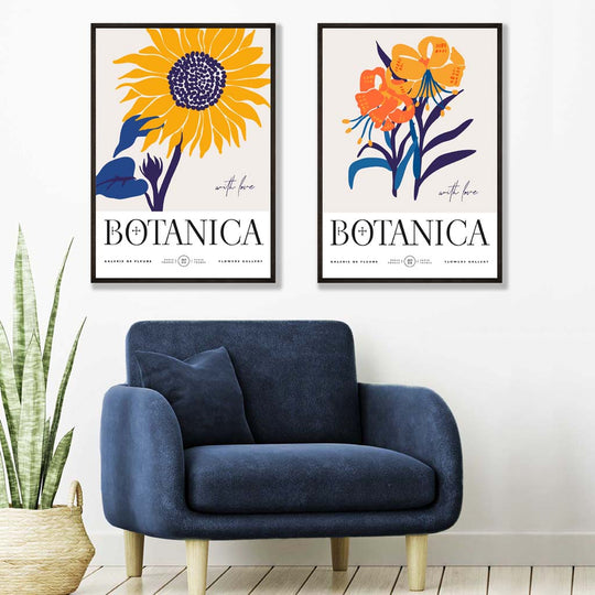 Kunsttrykk Sett med 2 Blomsterdesign 1