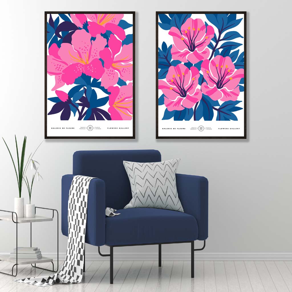 Kunsttrykk Sett med 2 Blomsterdesign for Vår 1