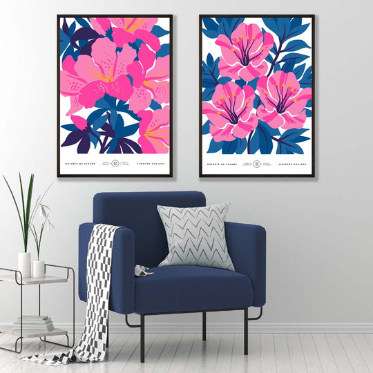 Kunsttrykk Sett med 2 Blomsterdesign for Vår 1