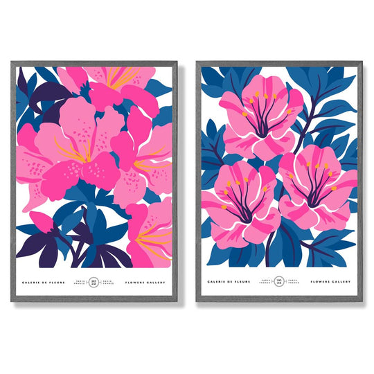 Kunsttrykk Sett med 2 Blomsterdesign for Vår 4
