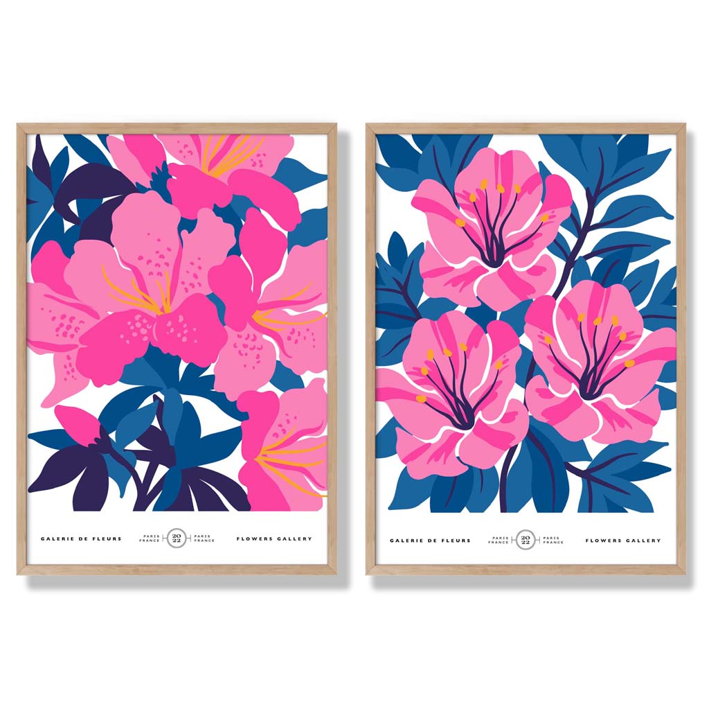 Kunsttrykk Sett med 2 Blomsterdesign for Vår 6