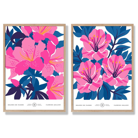 Kunsttrykk Sett med 2 Blomsterdesign for Vår 6