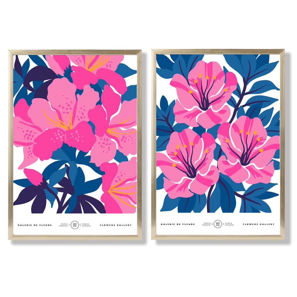 Kunsttrykk Sett med 2 Blomsterdesign for Vår 8