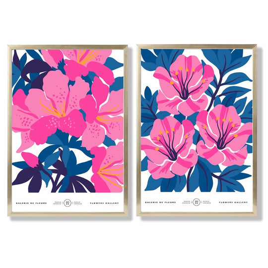 Kunsttrykk Sett med 2 Blomsterdesign for Vår 8