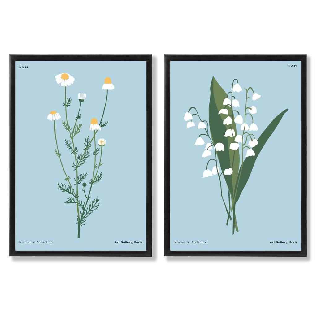 Kunsttrykk Sett med 2 Illustrasjoner av Villblomster 0