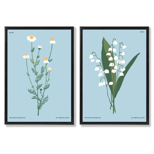 Kunsttrykk Sett med 2 Illustrasjoner av Villblomster 0