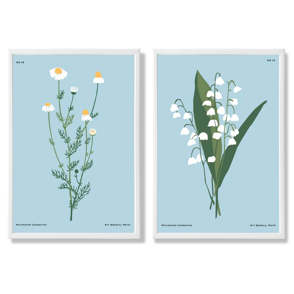 Kunsttrykk Sett med 2 Illustrasjoner av Villblomster 3