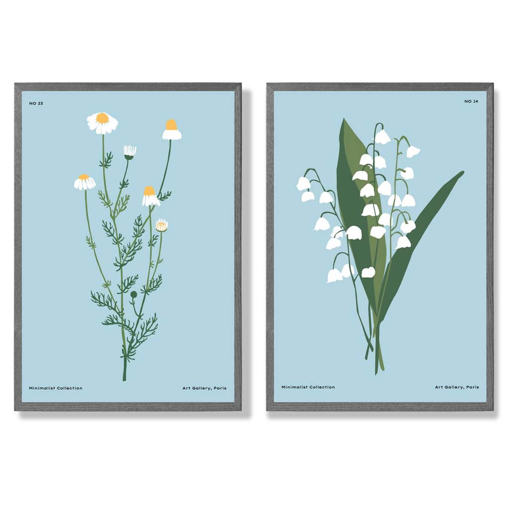 Kunsttrykk Sett med 2 Illustrasjoner av Villblomster 4