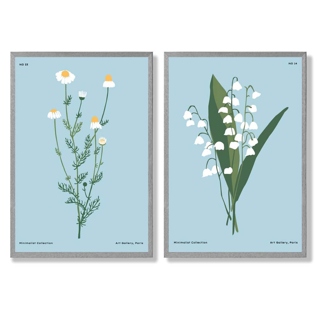 Kunsttrykk Sett med 2 Illustrasjoner av Villblomster 5