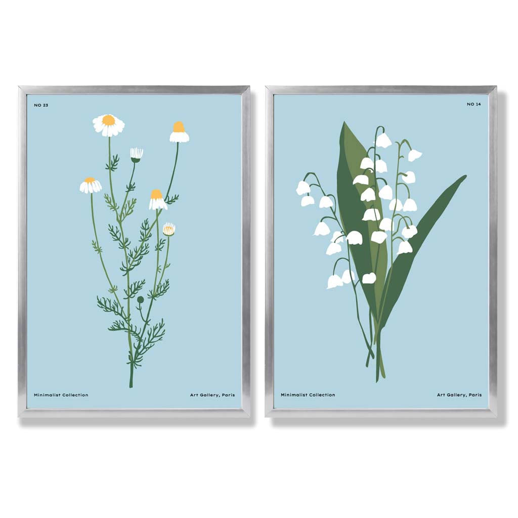 Kunsttrykk Sett med 2 Illustrasjoner av Villblomster 9