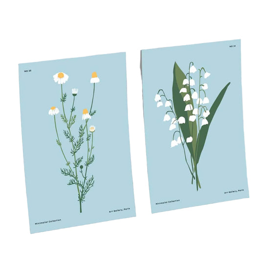Kunsttrykk Sett med Blå Villblomster 0