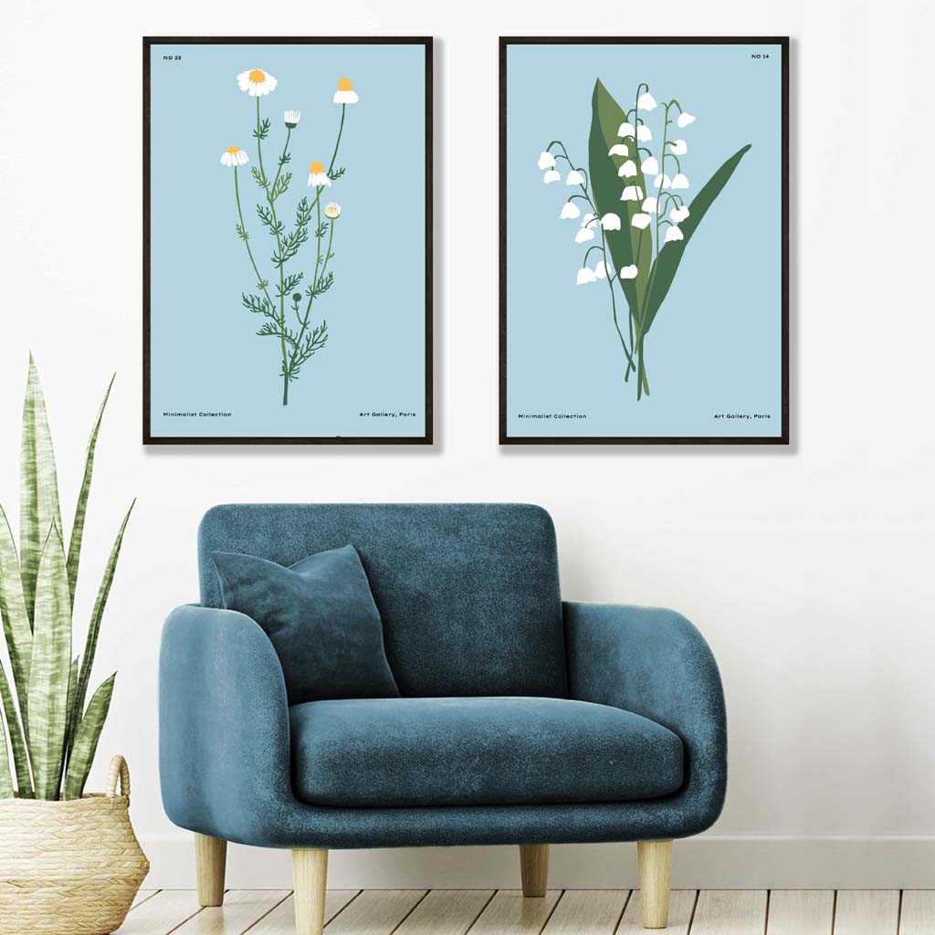 Kunsttrykk Sett med Blå Villblomster 1