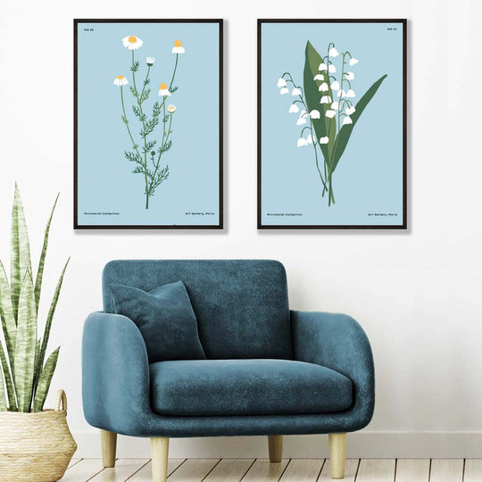 Kunsttrykk Sett med Blå Villblomster 1