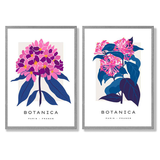 Kunsttrykk Sett med Blomster Motiver Innrammet 5