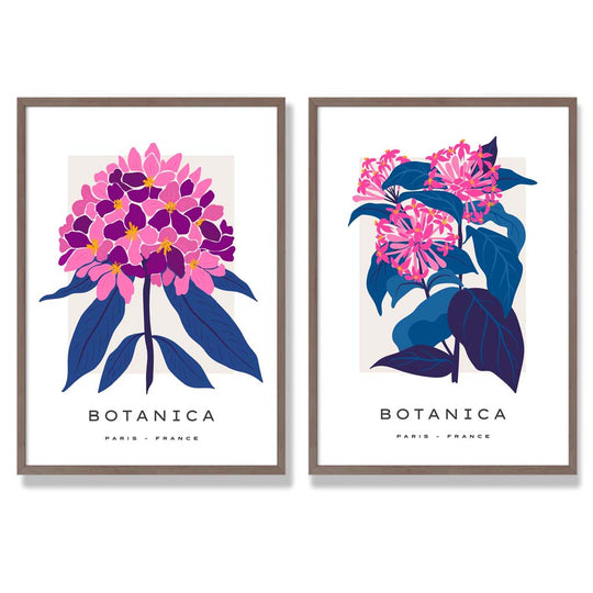 Kunsttrykk Sett med Blomster Motiver Innrammet 7