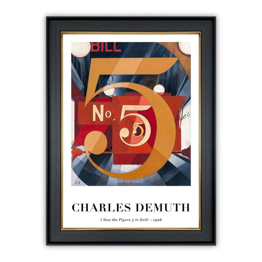 Kunsttrykk av Charles Demuth - Figur 5 i Gull med Rammevalg 0
