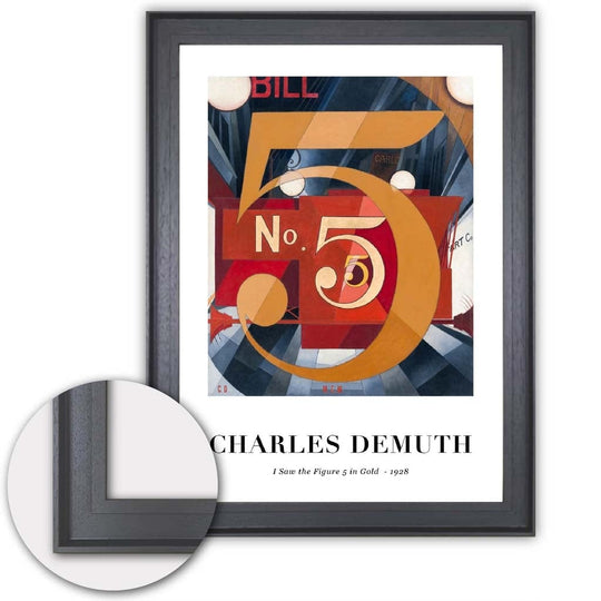 Kunsttrykk av Charles Demuth - Figur 5 i Gull med Rammevalg 4