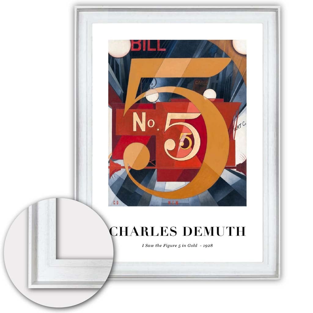 Kunsttrykk av Charles Demuth - Figur 5 i Gull med Rammevalg 7