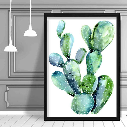 Kunstverk Akvarelltrykk Kaktus Blågrønn Decor 1