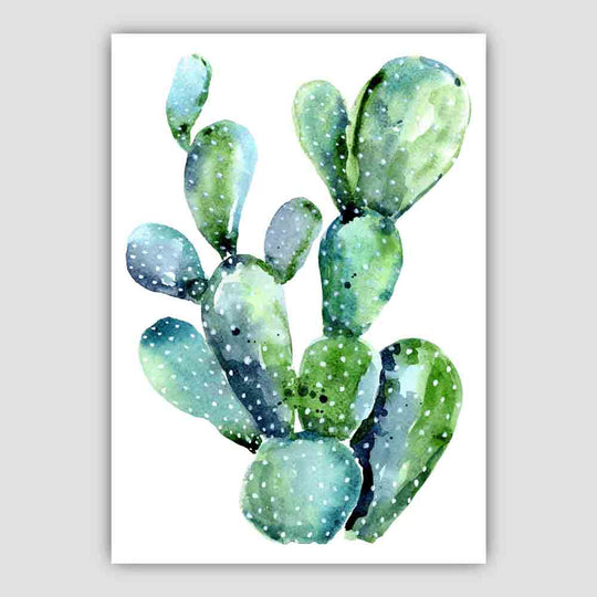 Kunstverk Akvarelltrykk Kaktus Blågrønn Decor 3