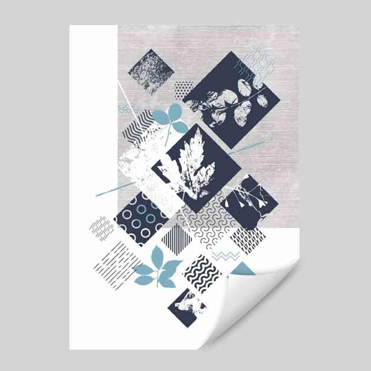 Kunstverk Geometrisk Blomstermønster – Unik Innredning for Stue og Kontor 0