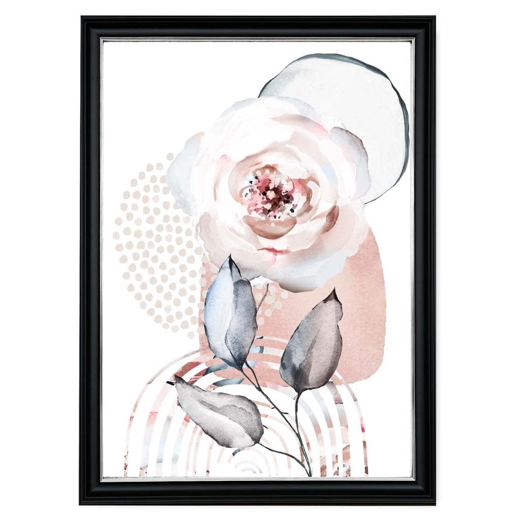 Kunstverk med Abstrakte Blomster og Geometriske Former 2