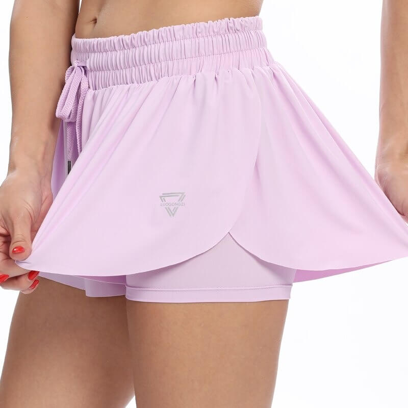 Kvinne 2-i-1 Treningsshorts med Flowy Design 12