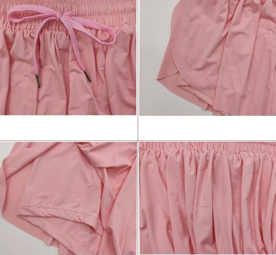 Kvinne 2-i-1 Treningsshorts med Flowy Design 4