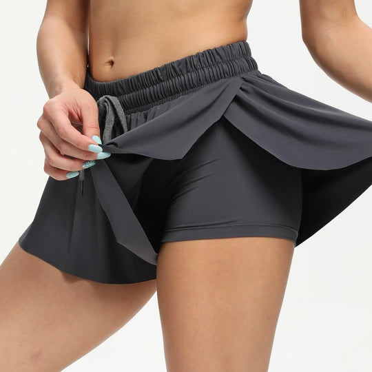 Kvinne 2-i-1 Treningsshorts med Flowy Design 7