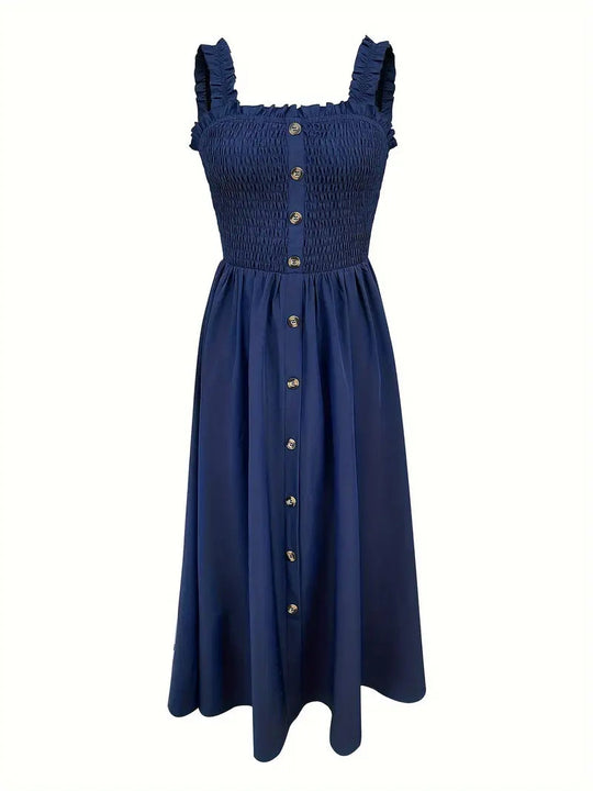 Kvinne A-Line Maxi Kjole med Shirret Midje 2