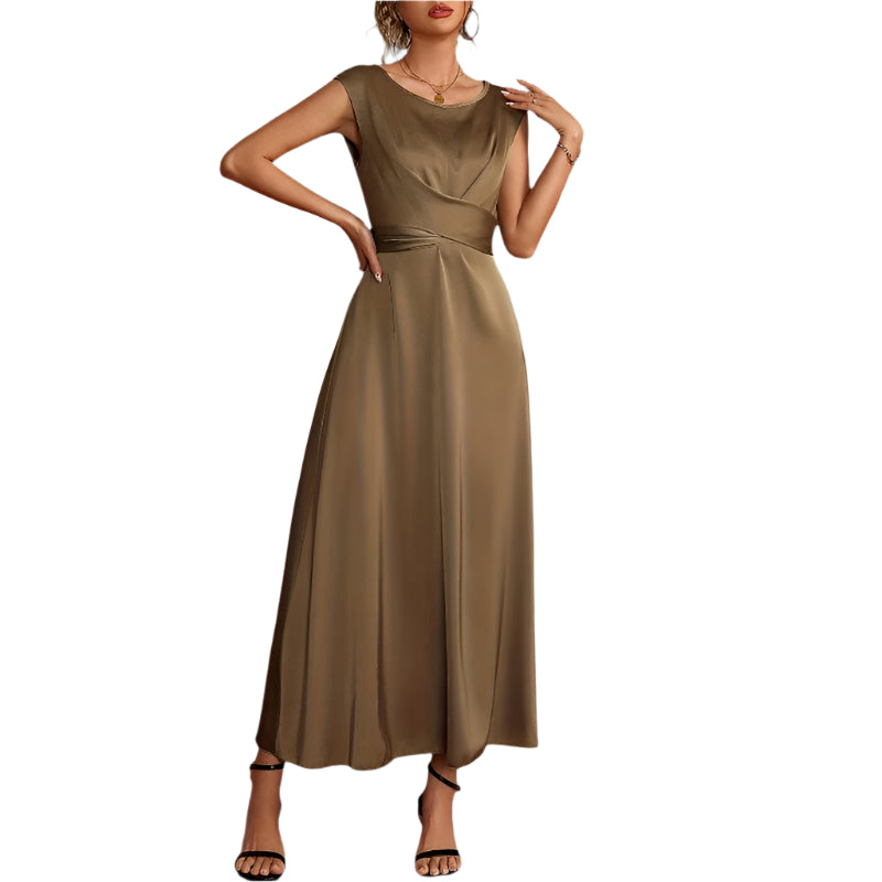 Kvinne Aftenkjole Uten Ermer Satin Polyester 0