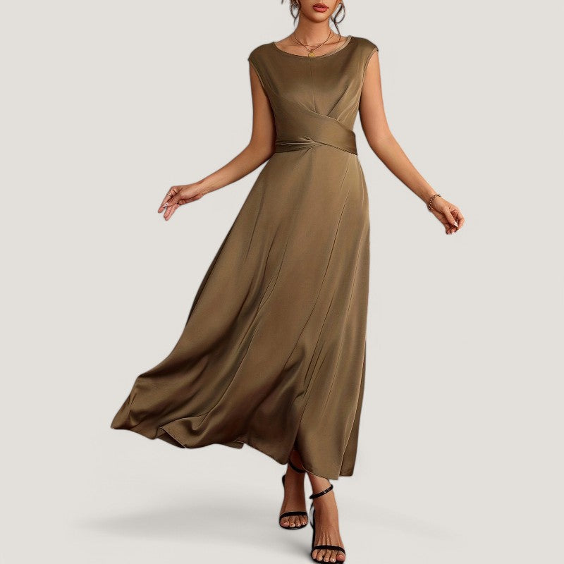 Kvinne Aftenkjole Uten Ermer Satin Polyester 1