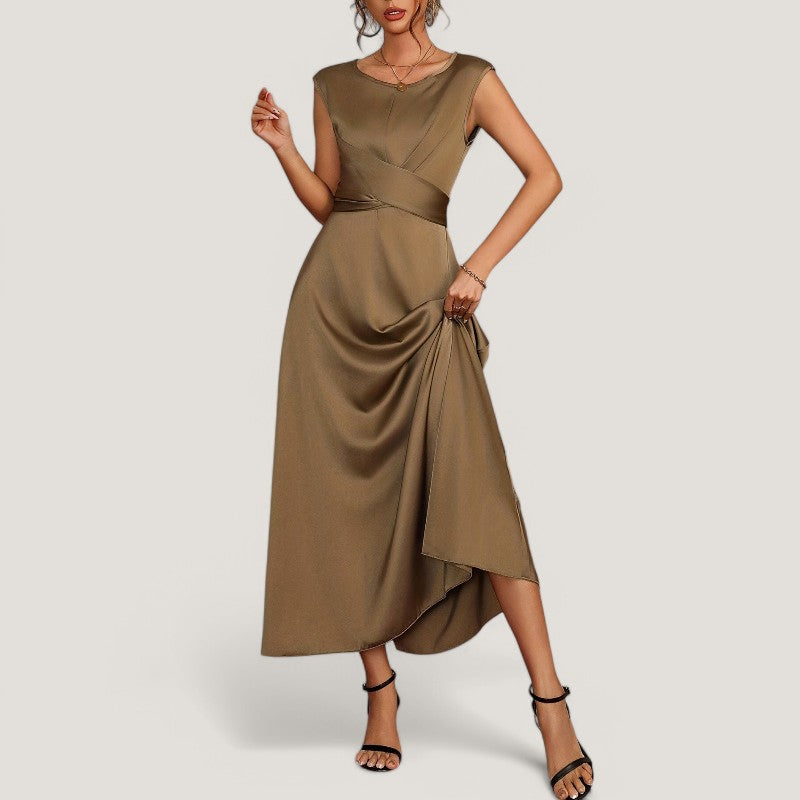 Kvinne Aftenkjole Uten Ermer Satin Polyester 2