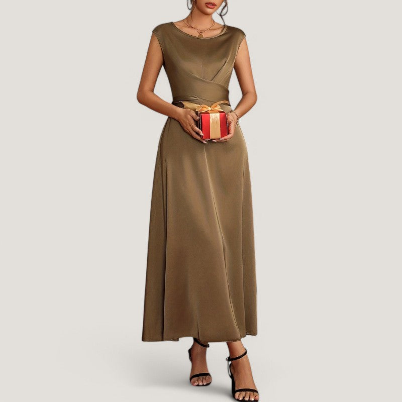 Kvinne Aftenkjole Uten Ermer Satin Polyester 3