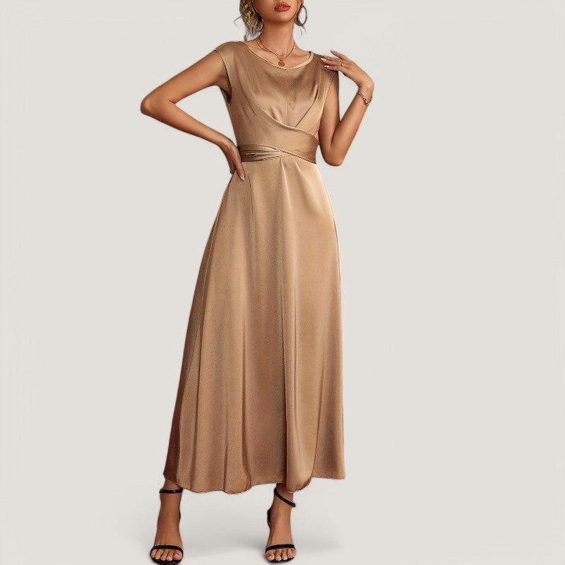Kvinne Aftenkjole Uten Ermer Satin Polyester 5