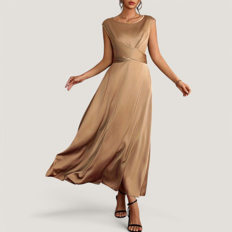 Kvinne Aftenkjole Uten Ermer Satin Polyester 6