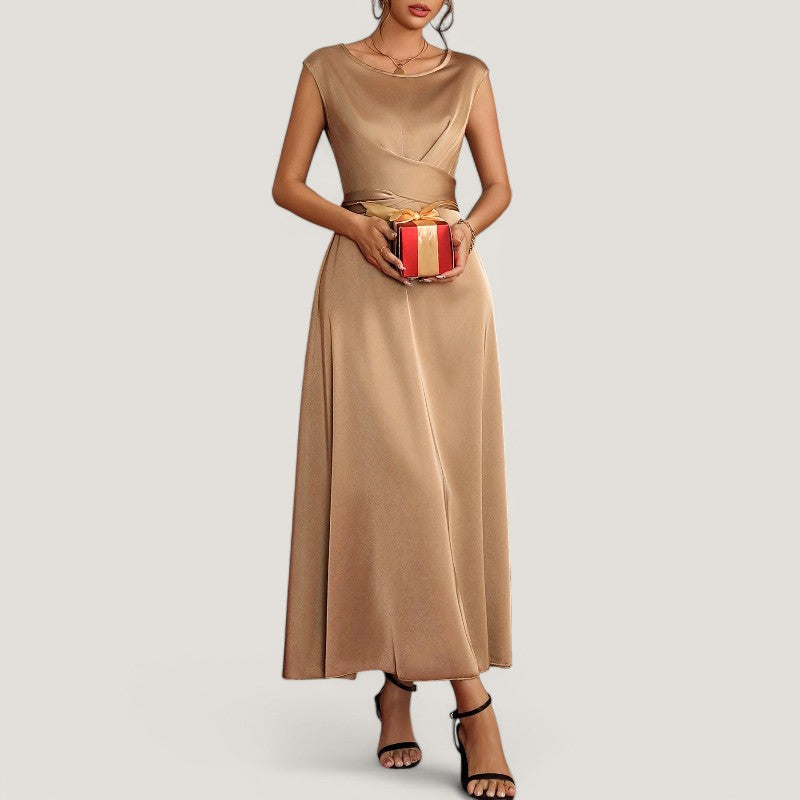 Kvinne Aftenkjole Uten Ermer Satin Polyester 7