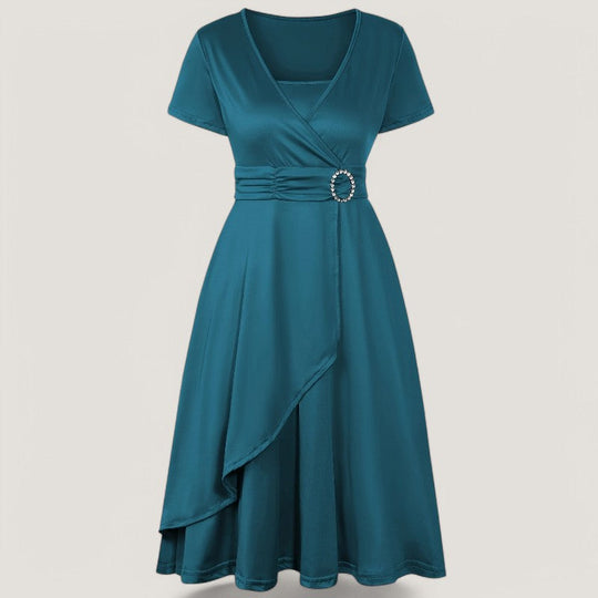 Kvinne Asymmetrisk Robe Med Strass Polyester 10