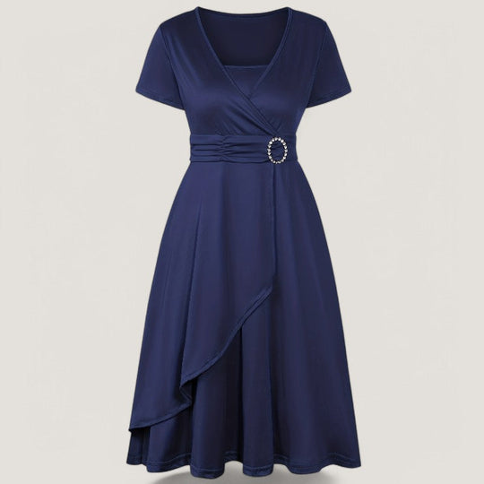 Kvinne Asymmetrisk Robe Med Strass Polyester 6