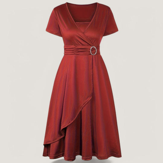 Kvinne Asymmetrisk Robe Med Strass Polyester 8