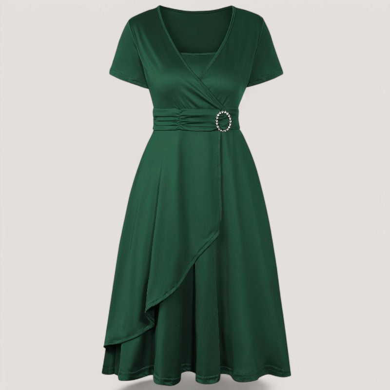 Kvinne Asymmetrisk Robe Med Strass Polyester 9