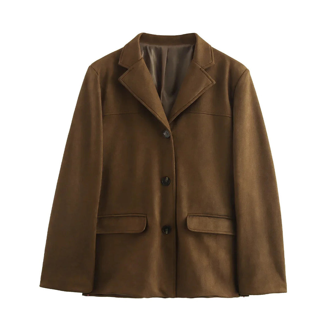 Kvinne Blazer Jakke med Cropped Passform 0