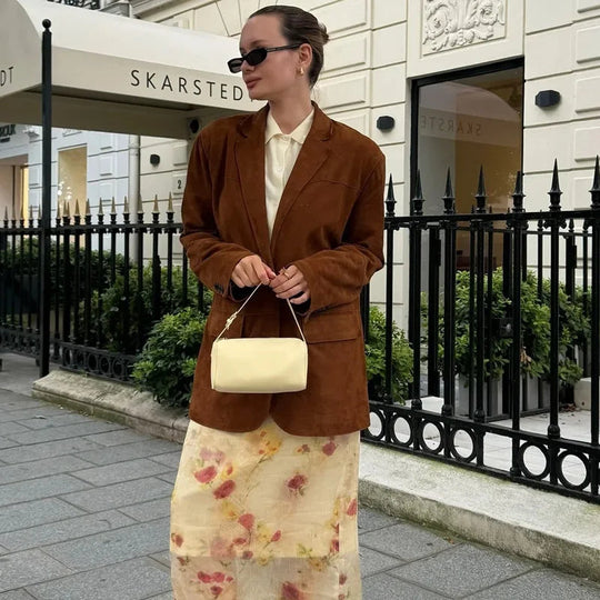 Kvinne Blazer Jakke med Cropped Passform 2
